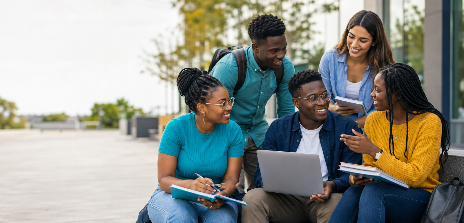 Étudiants internationaux sur un campus